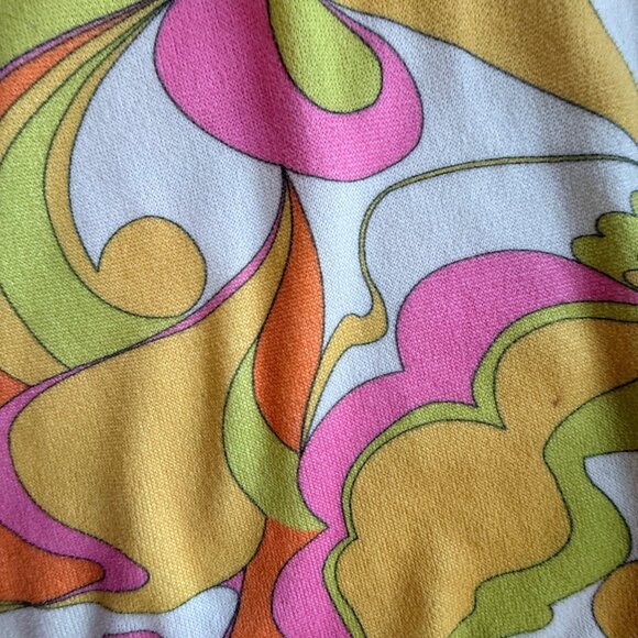 Le Lis Dress Womens Yellow Pink Orange Sleeveless Mid Length Swirl Print Lined - Picture 3 of 7